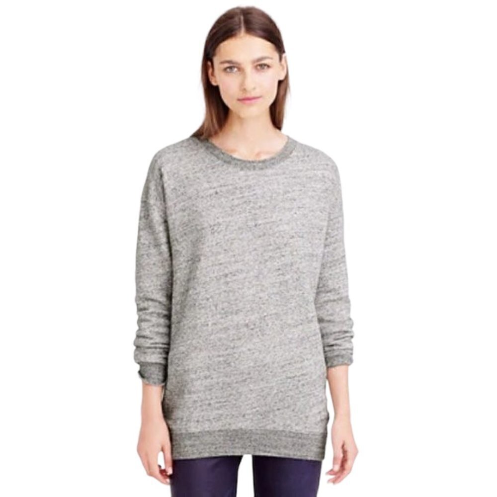 J. CREW Gray Oversized Crewneck Sweatshirt - Size Small